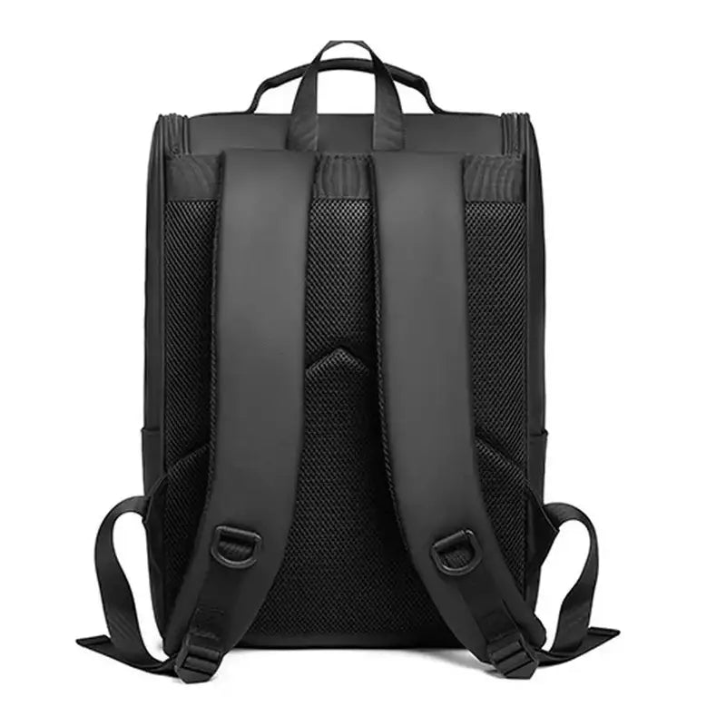 Sac à dos noir pour ordinateur femme avec bretelles rembourrées et panneau dorsal en mesh