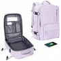 Sac 40x20x30 : sac à dos lavande avec compartiments et port USB