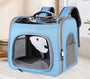 Sac à dos chat transparent bleu clair avec fenêtres en mesh et toit clair