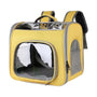 Sac à dos chat transparent jaune avec fenêtres claires et poches en mesh