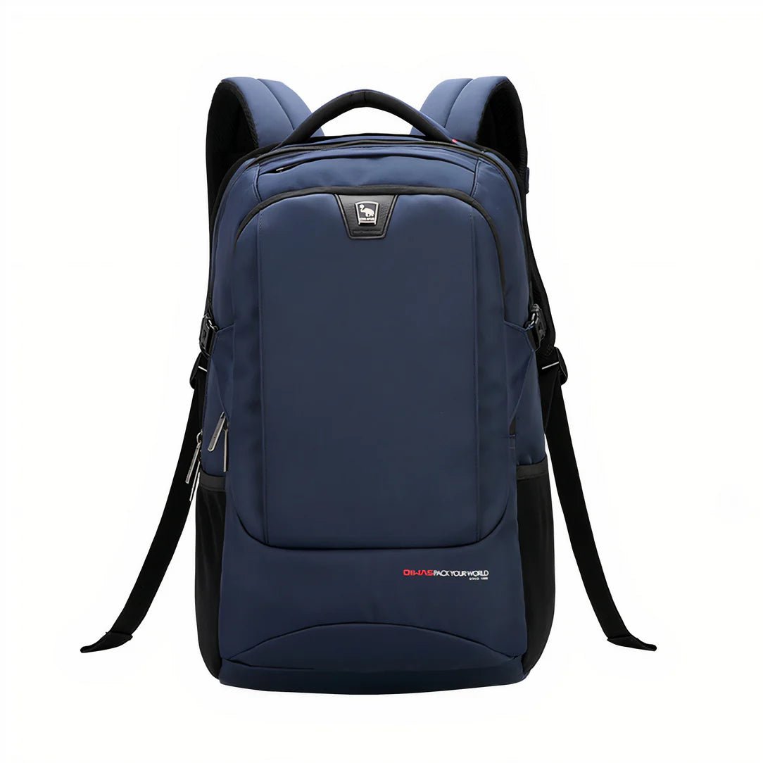 Sac à dos collège ergonomique navy bleu avec bretelles et bordures noires PackWorld