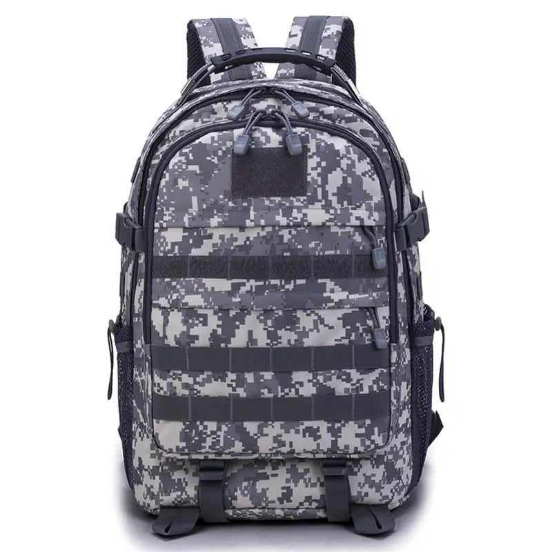 Sac à dos militaire 50l gris camouflage numérique avec webbing MOLLE pour l’extérieur