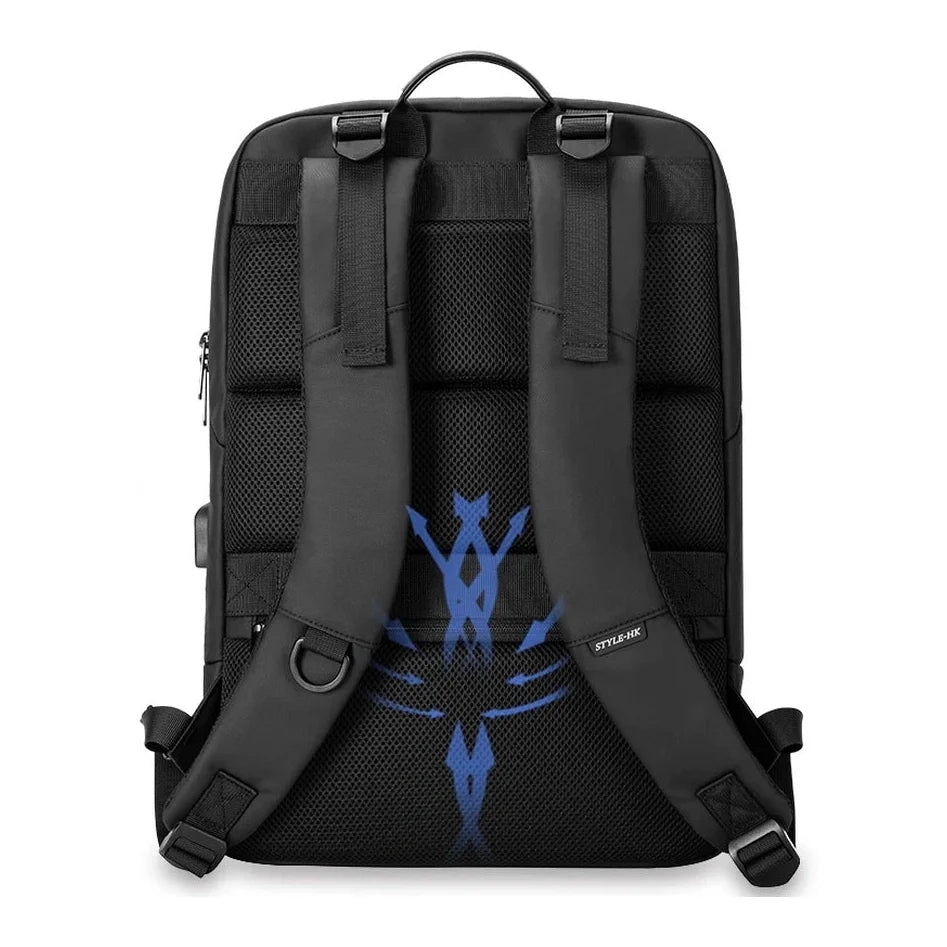 Sac à dos noir élégant pour ordinateur avec bretelles rembourrées et panneau dorsal en maille ventilée