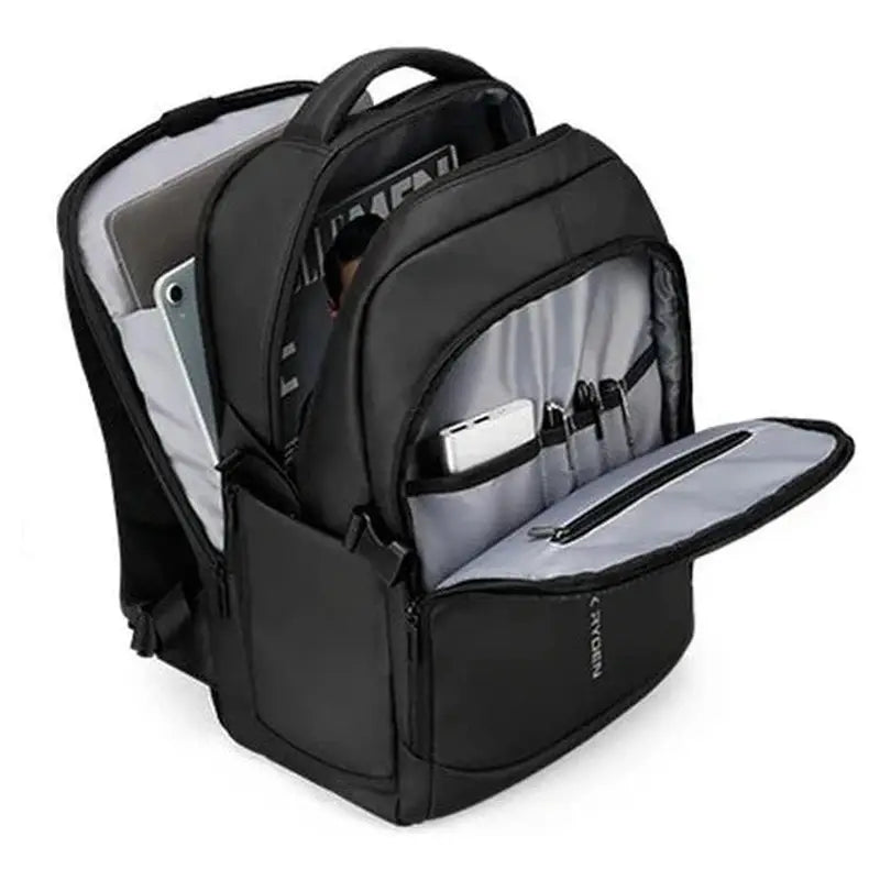 Sac à dos pour étudiant noir avec plusieurs compartiments pour électronique et accessoires