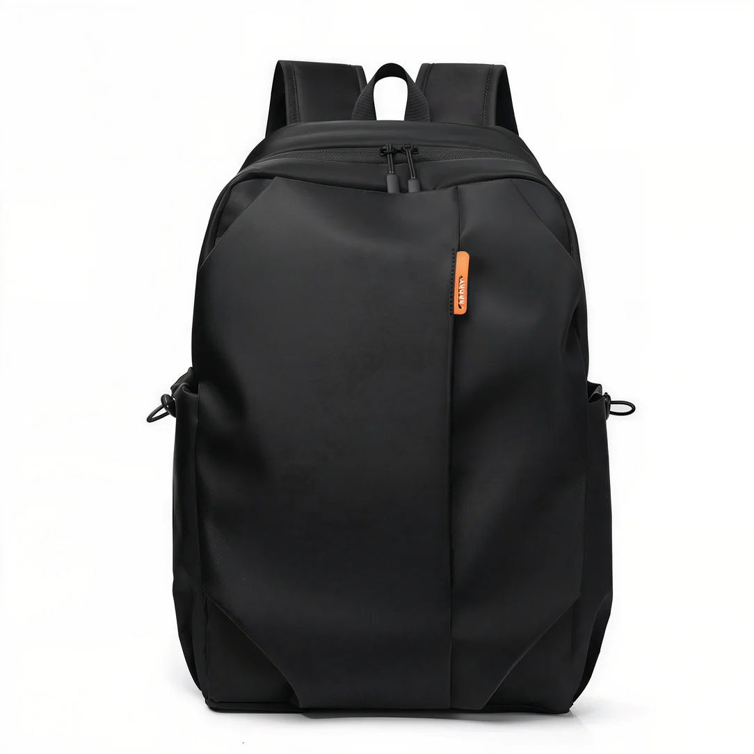 Sac à dos pour le collège Pack n GO noir minimaliste avec tirette orange