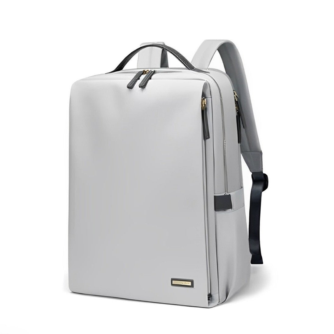 Sac à dos pour ordinateur 15,6 pouces gris clair avec zippers noirs et bretelles