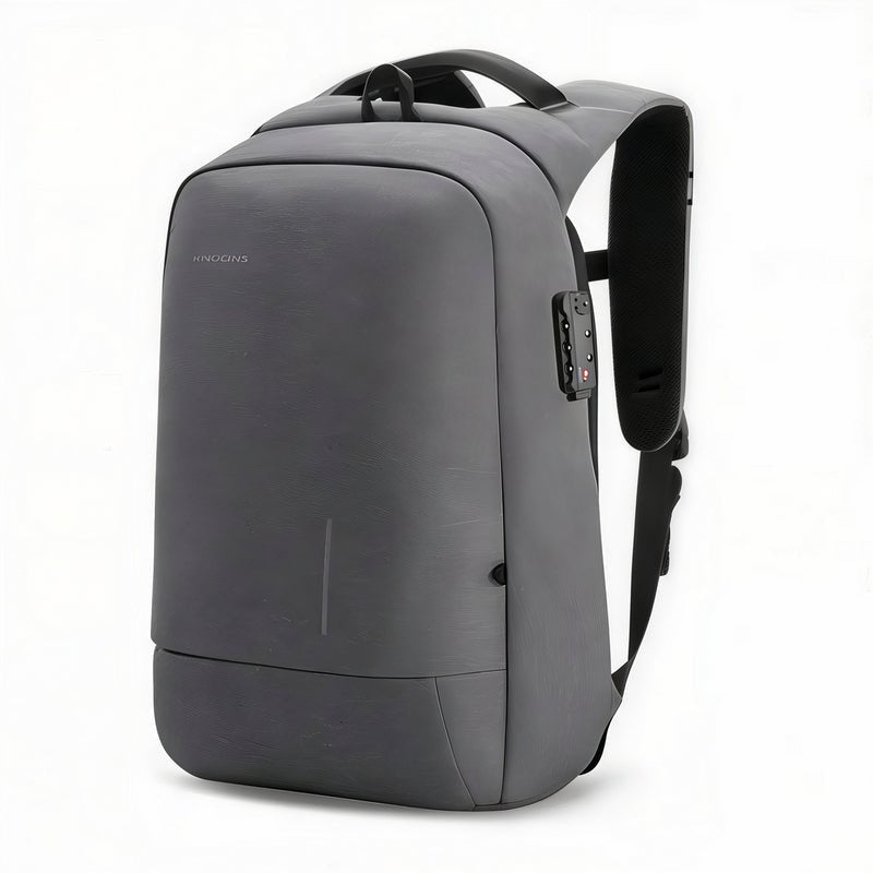 Sac à dos sécurisé LockPack gris élégant avec serrure intégrée anti-vol