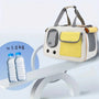 Sac de transport à main pour chat Felinity avec porte-voix léger, fenêtres en mesh et poche jaune