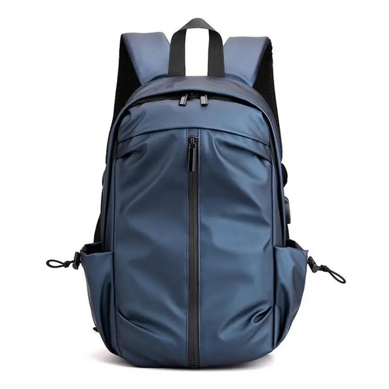 Sac d’école collège navy blue avec plusieurs compartiments zippés et poches latérales