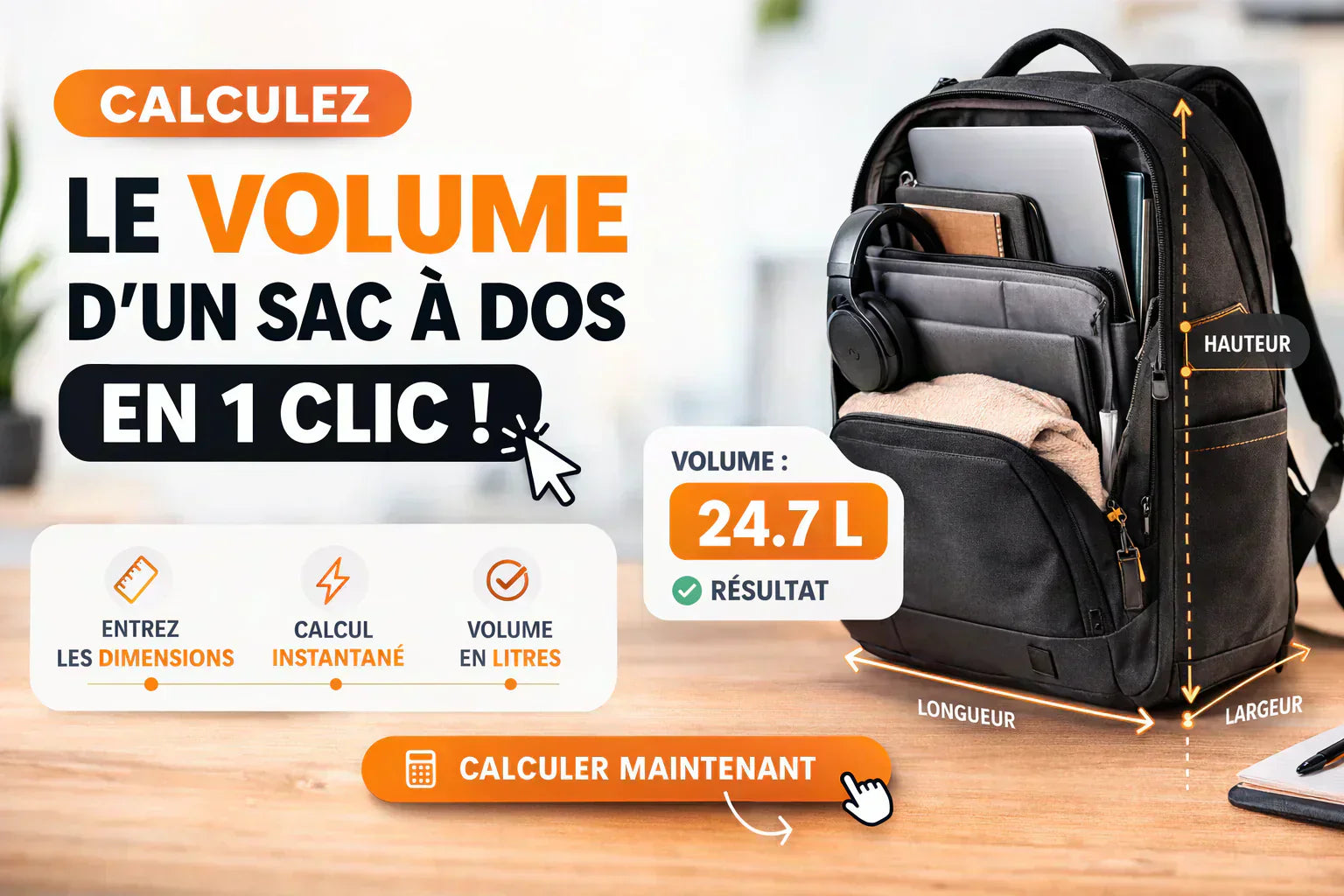 Comment calculer le volume d'un sac à dos ?