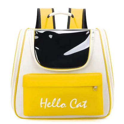 sac à dos porte chat jaune