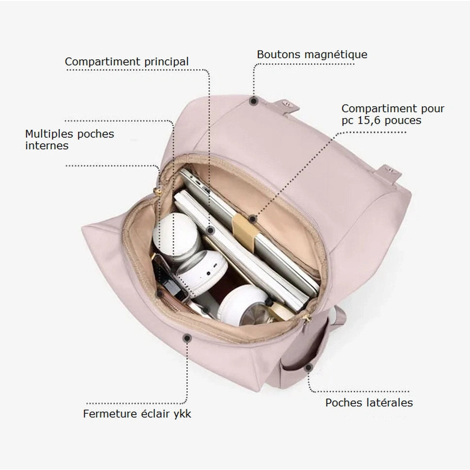 Sac à dos déperlant femme