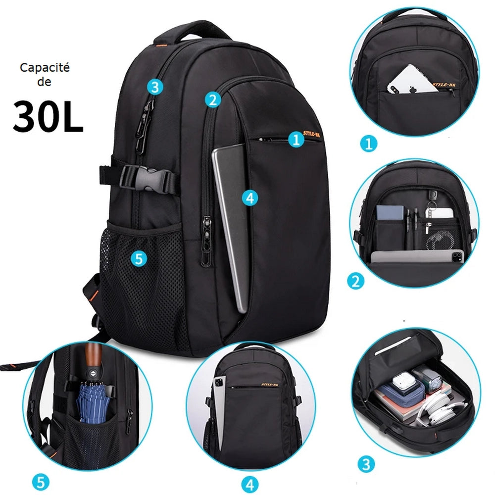 Sac d'école de voyage, résistant à l'eau de 45 L, sangles Sac d'école de voyage, résistant à l'eau de 45 L, sangles