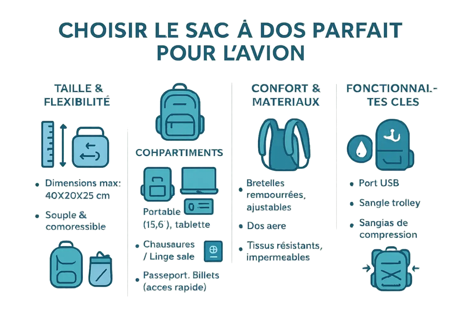 Sélection de sacs à dos pour voyage aérien