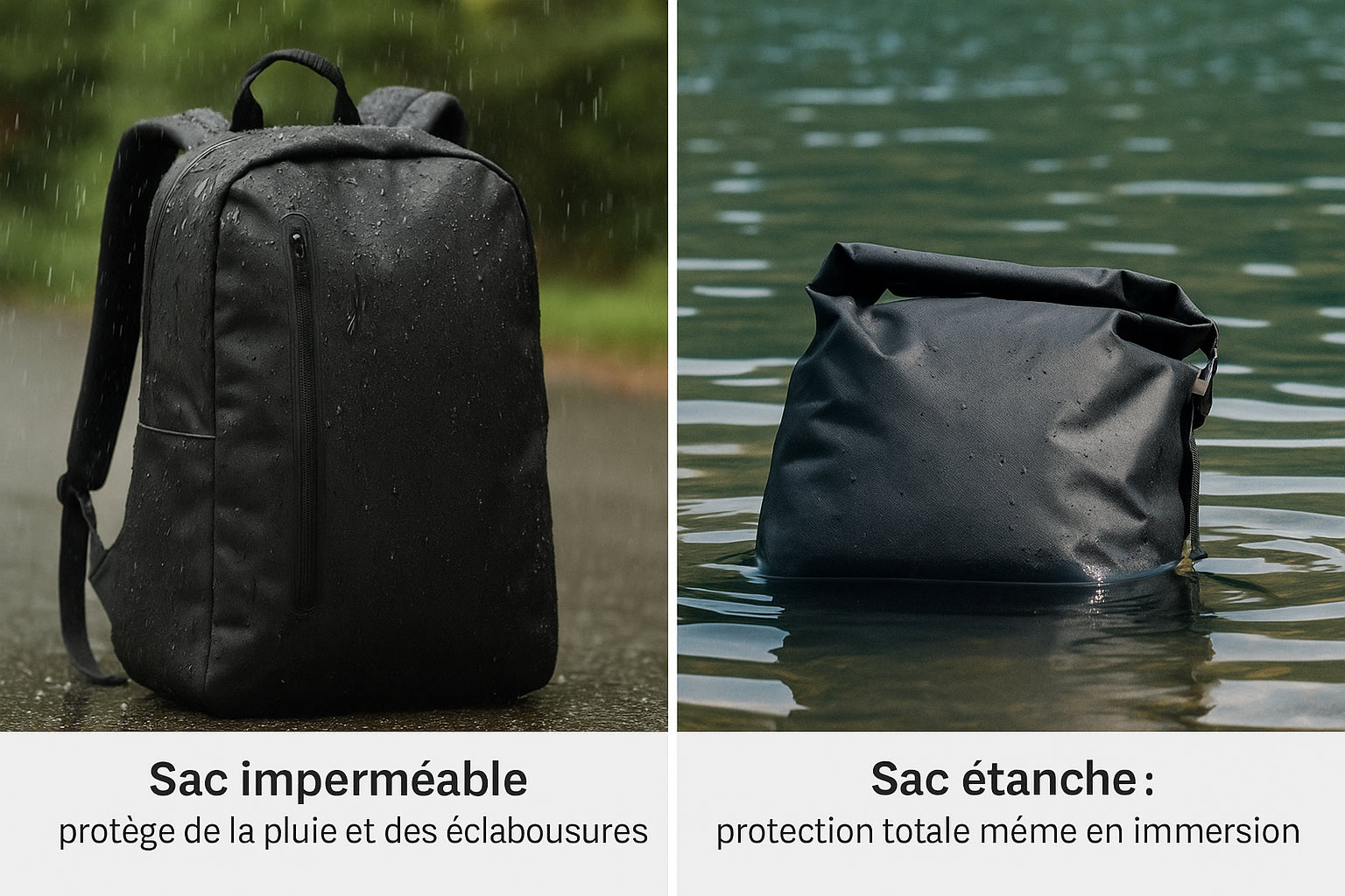 différence sac à dos étanche ou imperméable