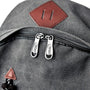 Sac à dos garçon CE1 en tissu gris avec deux tirettes en argent
