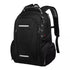 Sac à dos homme multifonction noir avec compartiments, bandes réfléchissantes et bretelles rembourrées