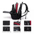 Sac à dos multifonction homme noir et rouge avec poignée renforcée et chargeur USB