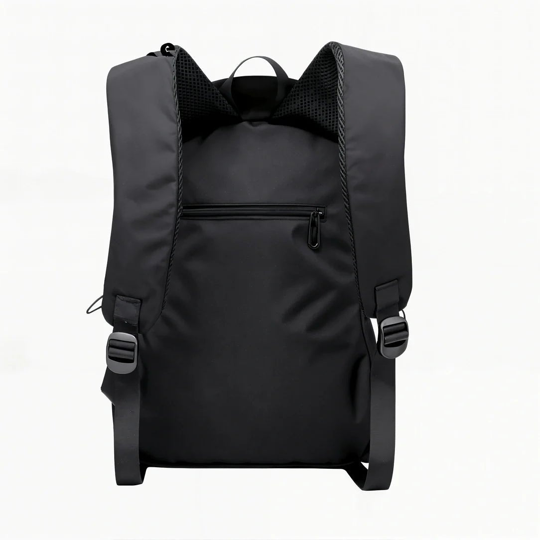Sac à dos noir pour ados avec bretelles rembourrées et poche zippée arrière
