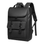 Sac à ordinateur femme en faux cuir noir élégant avec plusieurs compartiments et bretelles ajustables