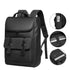 Sac à dos femme en faux cuir noir avec plusieurs compartiments pour ordinateur et bouteille