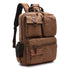 Sac à dos en toile marron avec plusieurs poches pour le Cartable travail homme