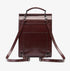 Cartable vintage en cuir en cuir marron avec poche extérieure et bretelles ajustables