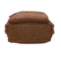 Sac à dos en suède marron vintage pour homme avec coutures visibles et fermeture éclair