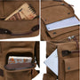 Cartable vintage homme en cuir marron avec compartiments et sangles robustes