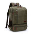 Sac à dos en toile olive vert avec compartiments zippés et accents en cuir pour homme