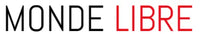 Design de logo 'monde libre' en noir et rouge.