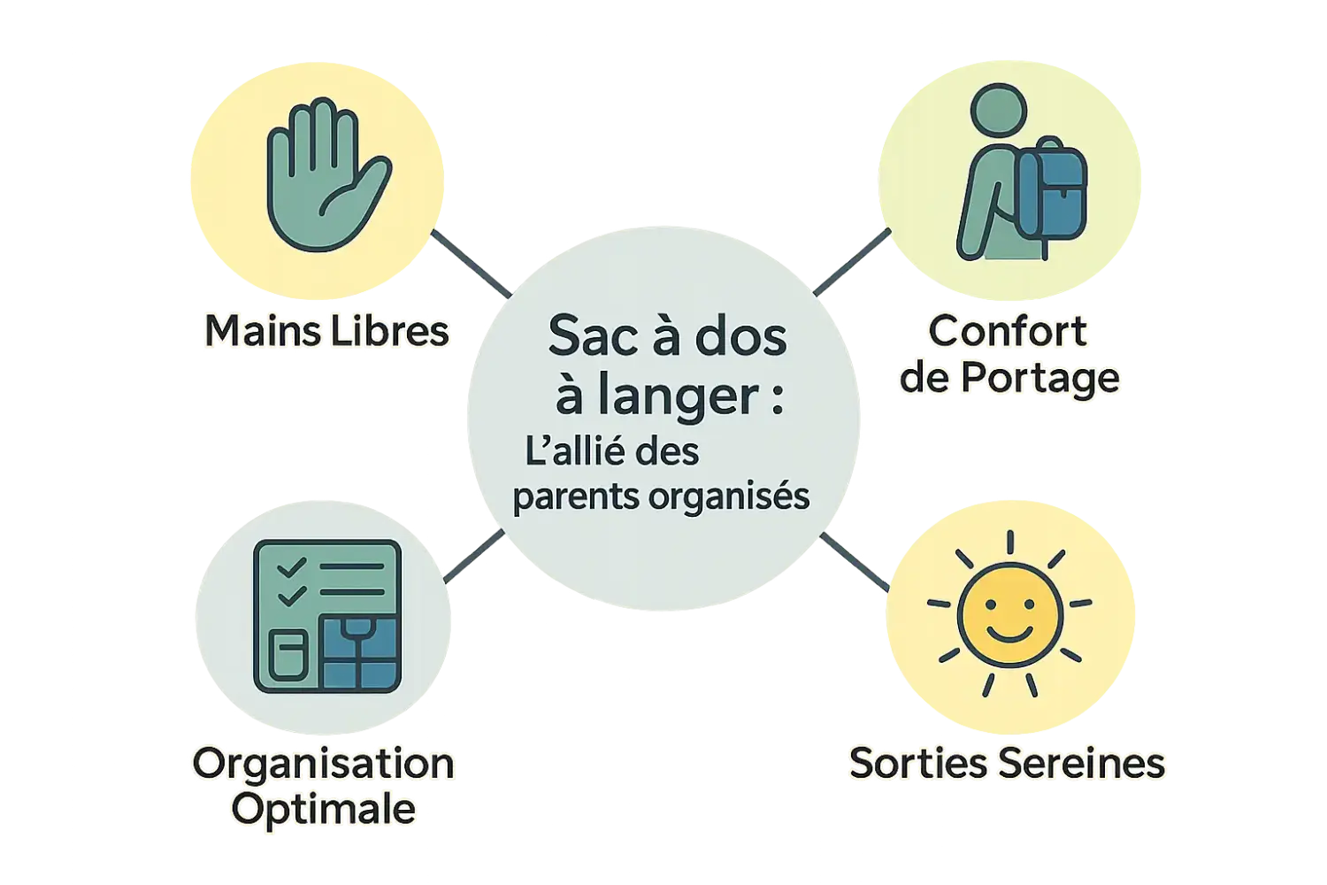 Sac à dos à langer pratique et organisé