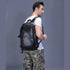 Sac à dos en cuir noir pour homme avec poche zippée frontale élégante