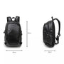 Sac à dos en cuir noir homme avec plusieurs compartiments et bretelles ajustables