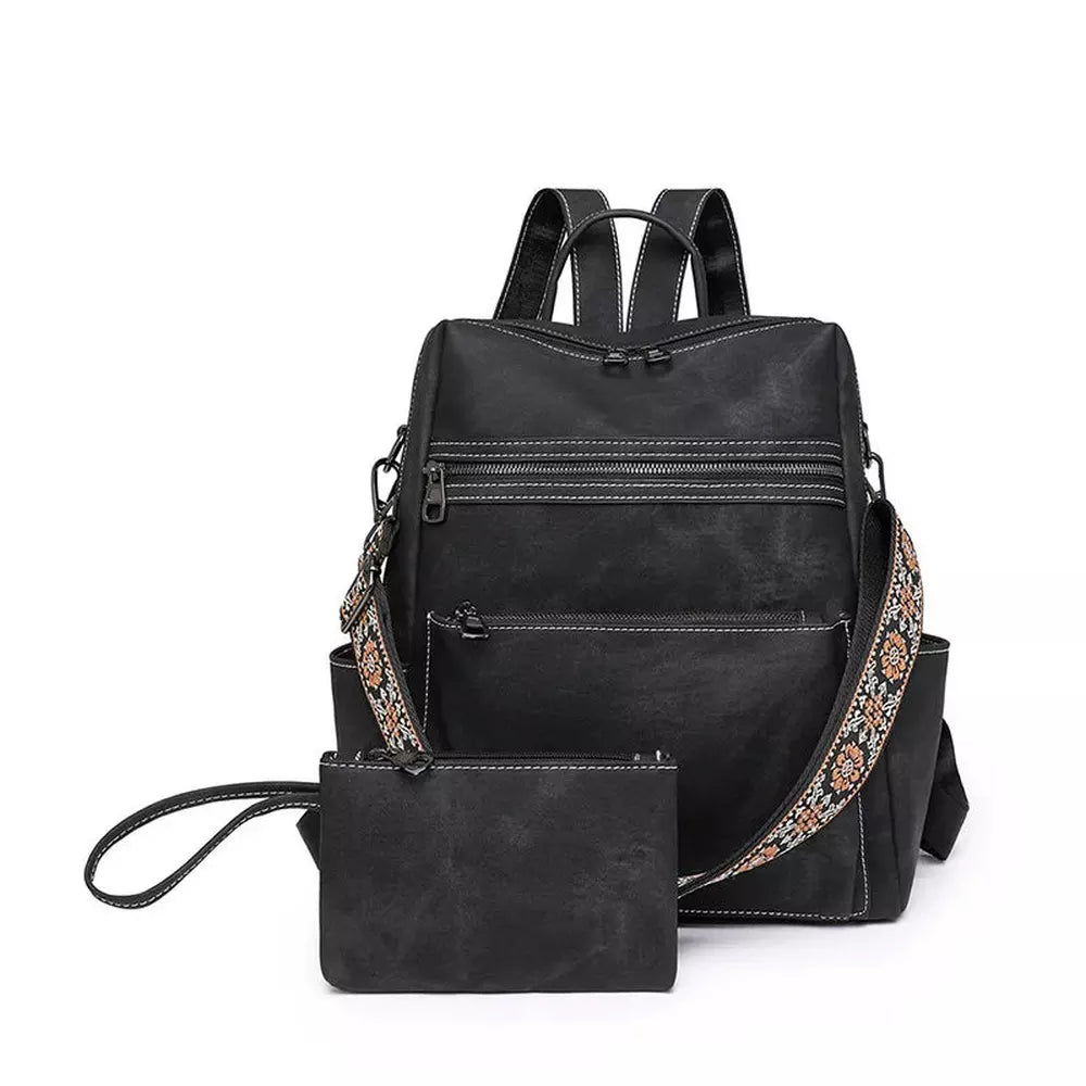 Grand sac à dos cuir vintage