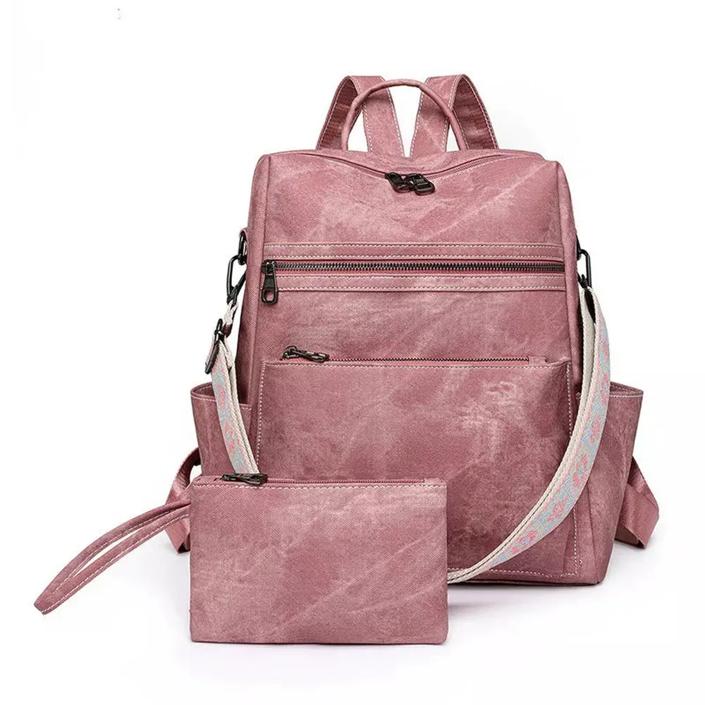 Grand sac à dos cuir vintage