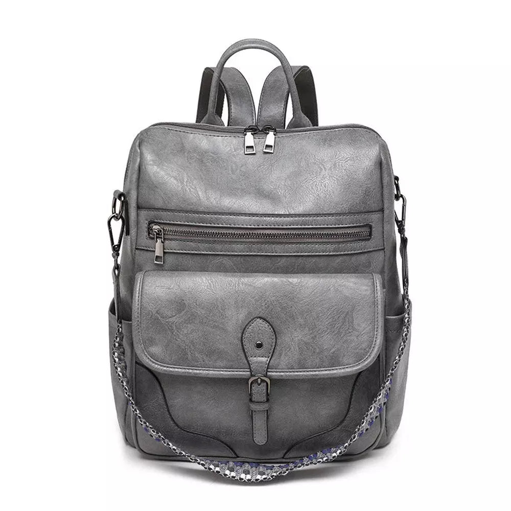Grand sac à dos en cuir oldschool