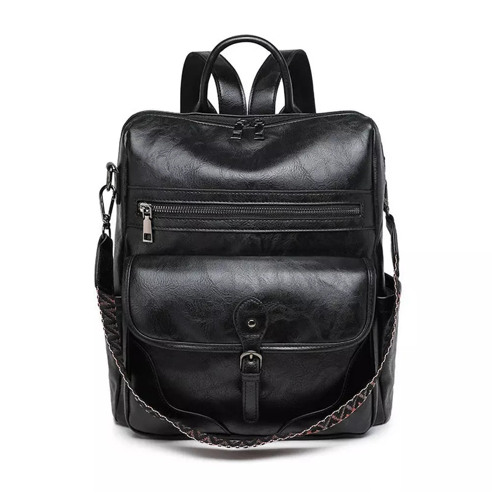 Grand sac à dos en cuir oldschool
