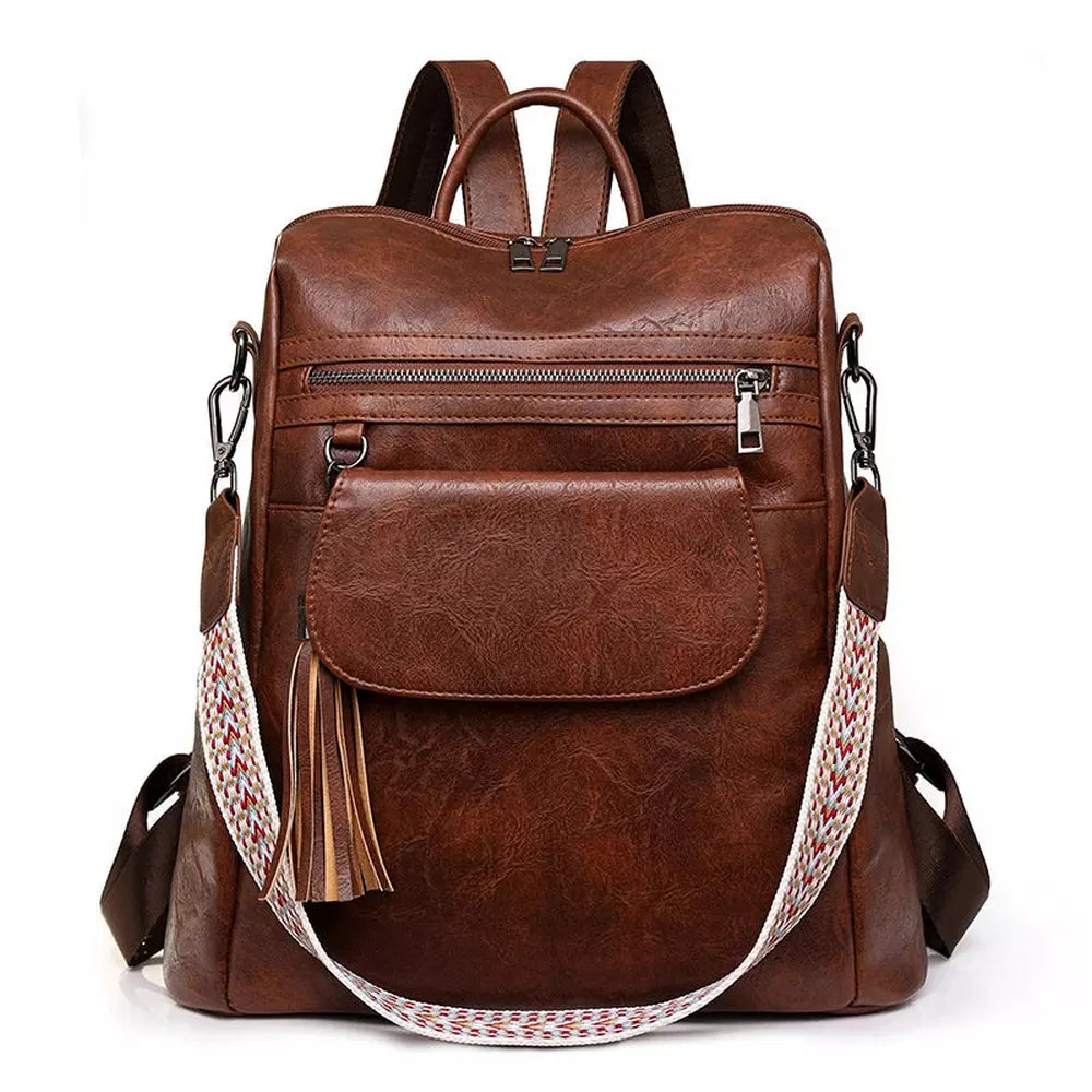 Grand sac à dos en similicuir pour femme