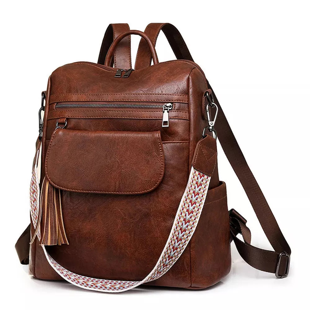 Grand sac à dos en similicuir pour femme