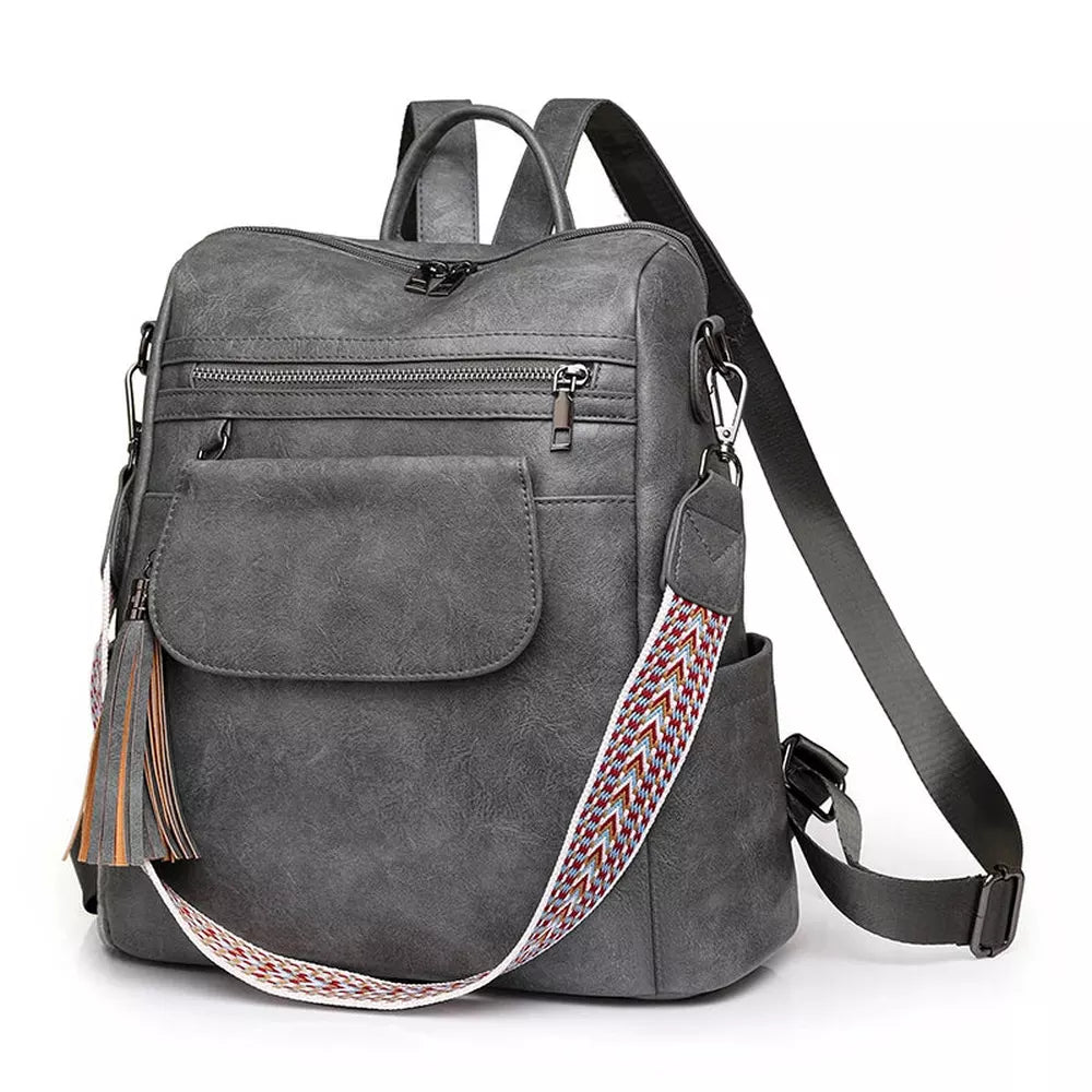 Grand sac à dos en similicuir pour femme