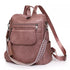 Sac à dos en similicuir rose poussière avec poches zippées, bandoulière solide et détachable