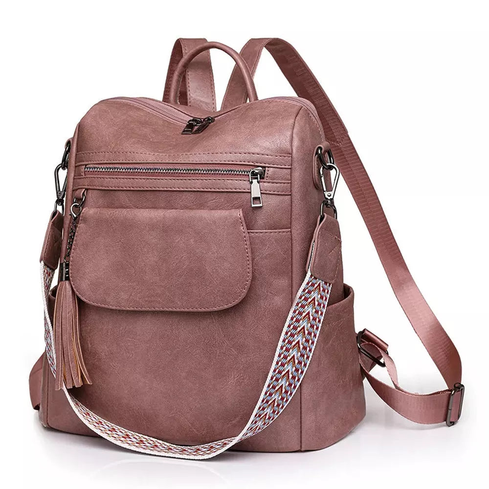 Grand sac à dos en similicuir pour femme