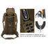 Sac à dos tactique militaire 50L 600D avec bretelles ajustables et ceinture ventrale