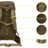 Sac à dos militaire olive drab 50L 600D avec bretelles ajustables et boucles