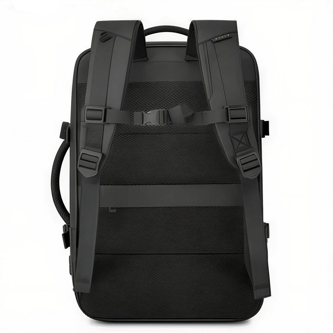 Sac à dos noir pour PC 16 pouces avec bretelles rembourrées et sangle de poitrine