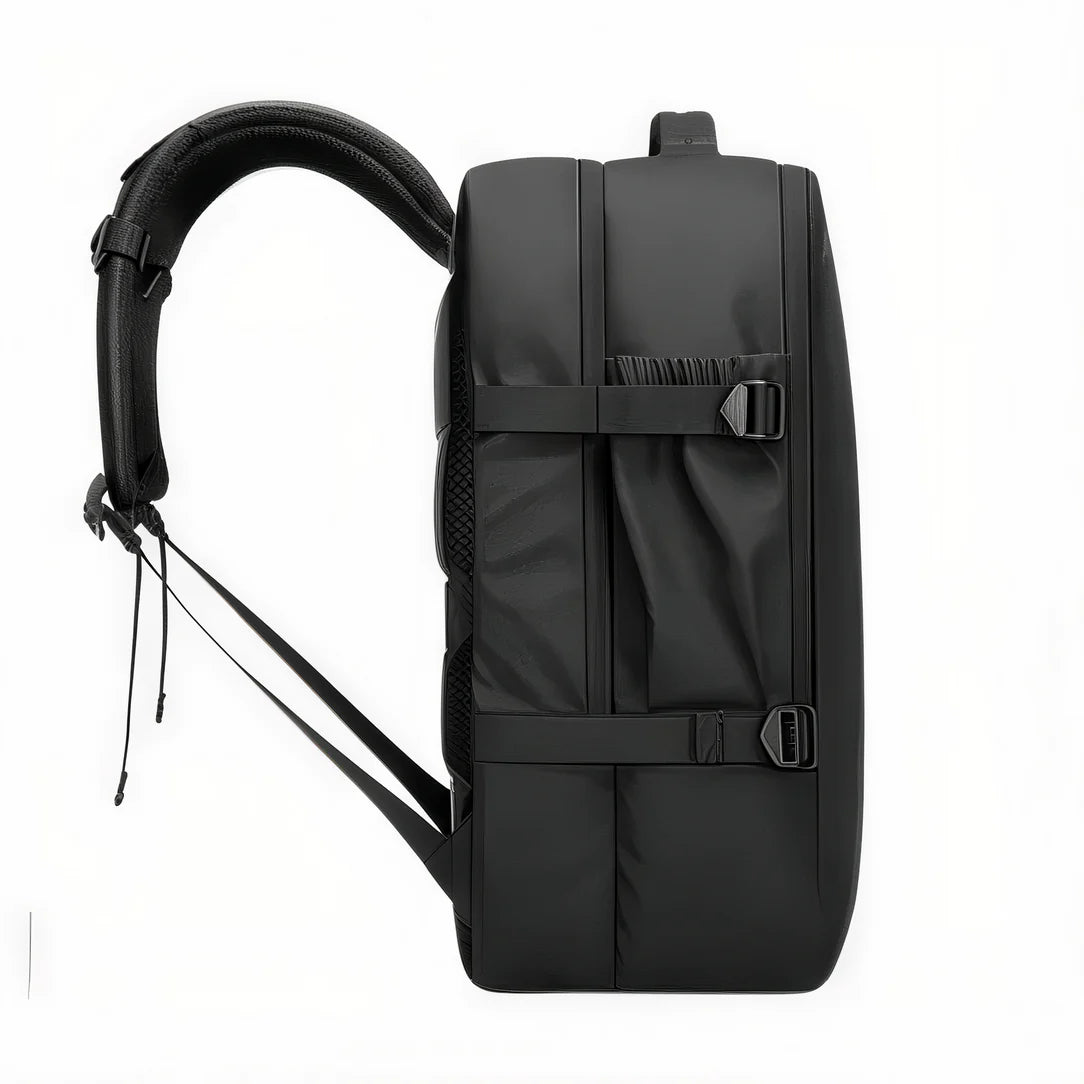 Sac à dos noir pour PC 16 pouces avec bretelles rembourrées et sangles de compression