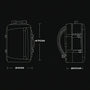 Dessin en contour noir d’un sac à dos pour PC 16 pouces Colossus XB avec dimensions