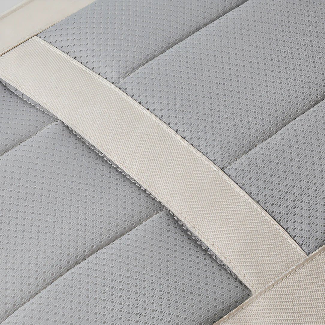 Surmatelas gris clair à surface texturée avec bandes élastiques blanches pour ordinateur Femme 17 pouces Elegance XL