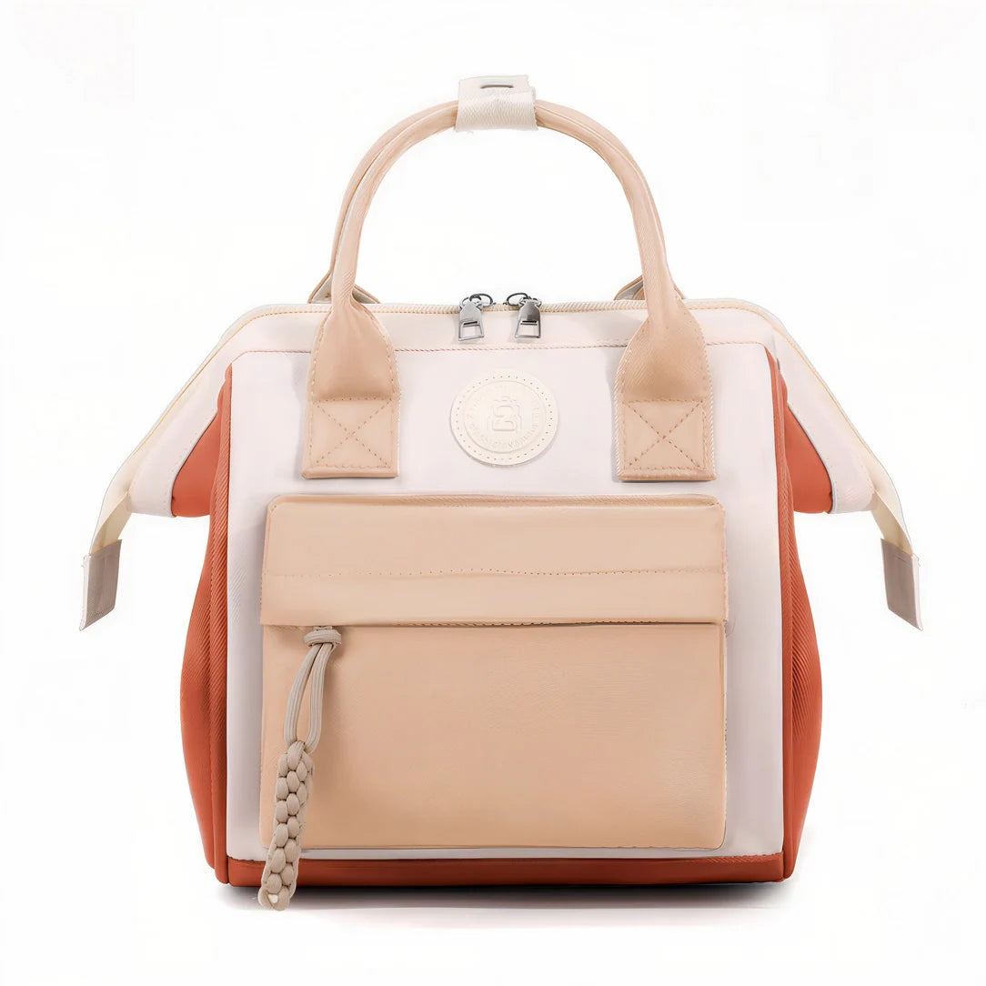 Mini sac à dos Plume Claire beige et orange 2023 avec accents tissés